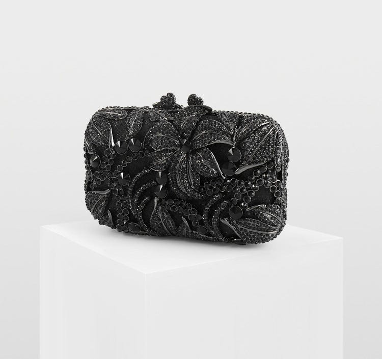 Luxury Lily Flower Diamante Clutch Evening Purse - - Luxury bags by WAAMII