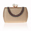 Luxury Pearl Clasp Glittery Crystal Rhinestone Clutch - Gold - Luxury bags by WAAMII