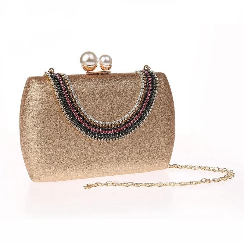 Luxury Pearl Clasp Glittery Crystal Rhinestone Clutch - - Luxury bags by WAAMII