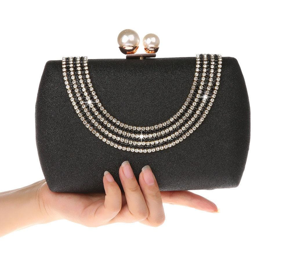 Luxury Pearl Clasp Glittery Crystal Rhinestone Clutch - - Luxury bags by WAAMII
