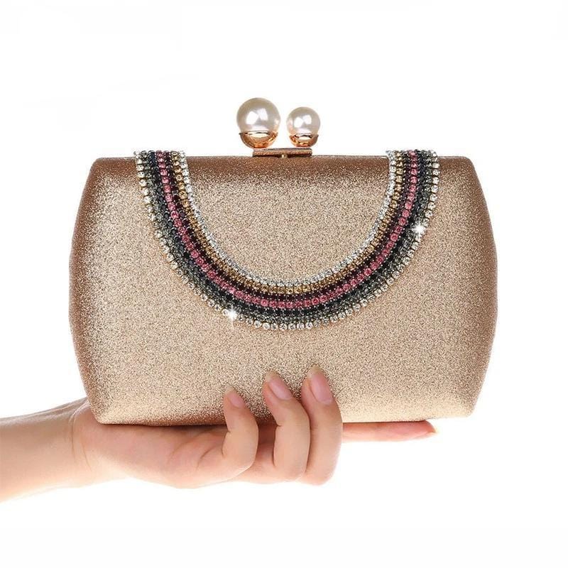 Luxury Pearl Clasp Glittery Crystal Rhinestone Clutch - - Luxury bags by WAAMII