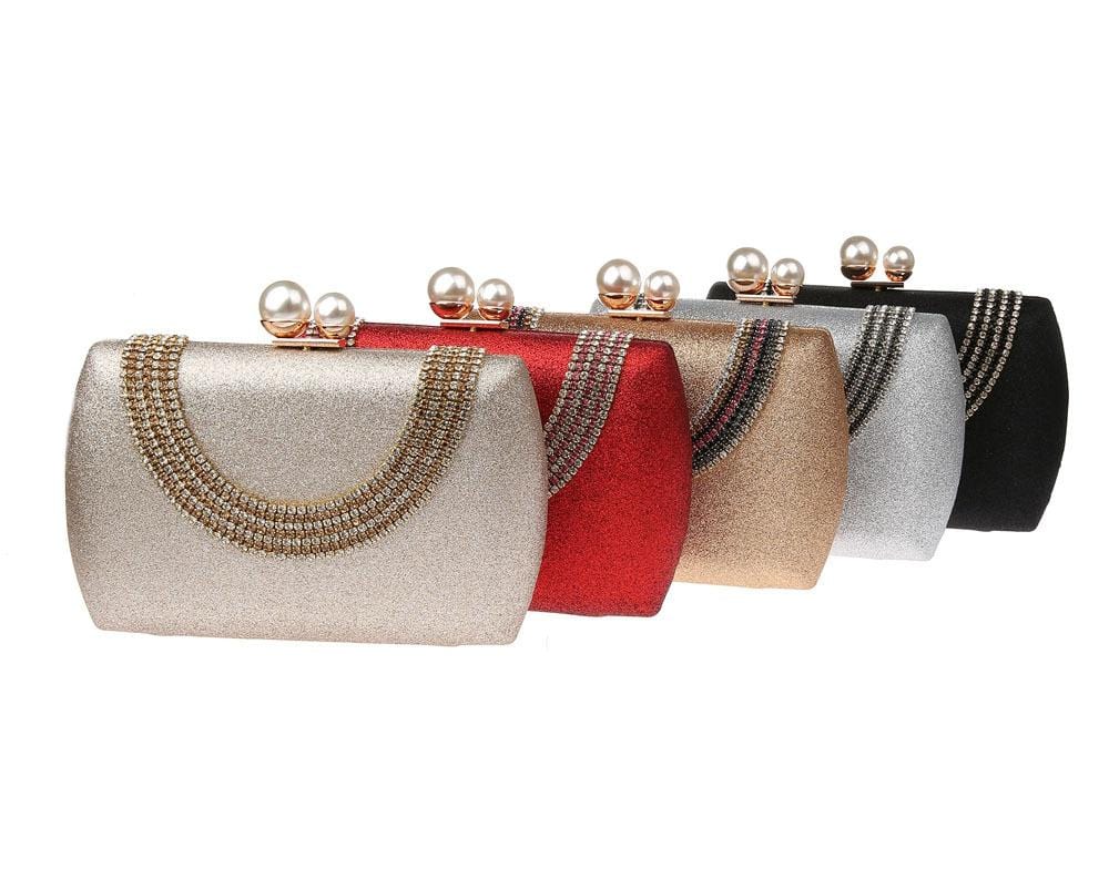 Luxury Pearl Clasp Glittery Crystal Rhinestone Clutch bags WAAMII