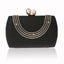 Luxury Pearl Clasp Glittery Crystal Rhinestone Clutch - Black - Luxury bags by WAAMII
