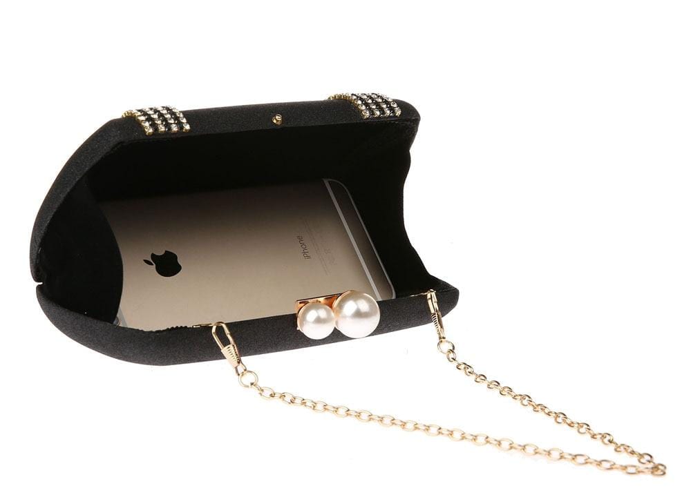 Luxury Pearl Clasp Glittery Crystal Rhinestone Clutch - - Luxury bags by WAAMII