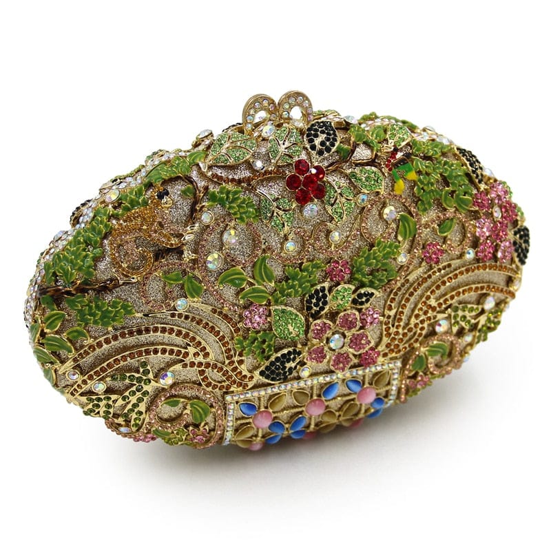 Luxury Rhinestone Crystal Oval Clutch Ladies Purse - - Luxury bags by WAAMII