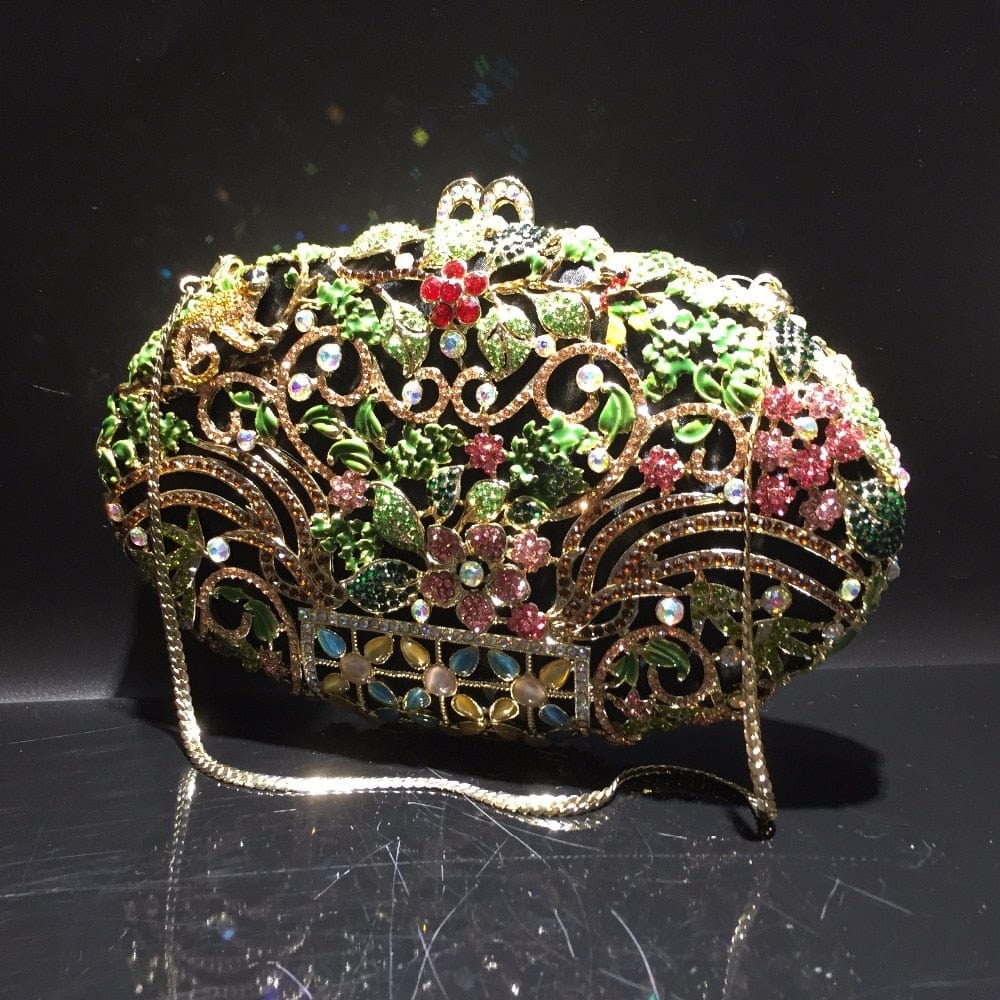 Luxury Rhinestone Crystal Oval Clutch Ladies Purse - - Luxury bags by WAAMII