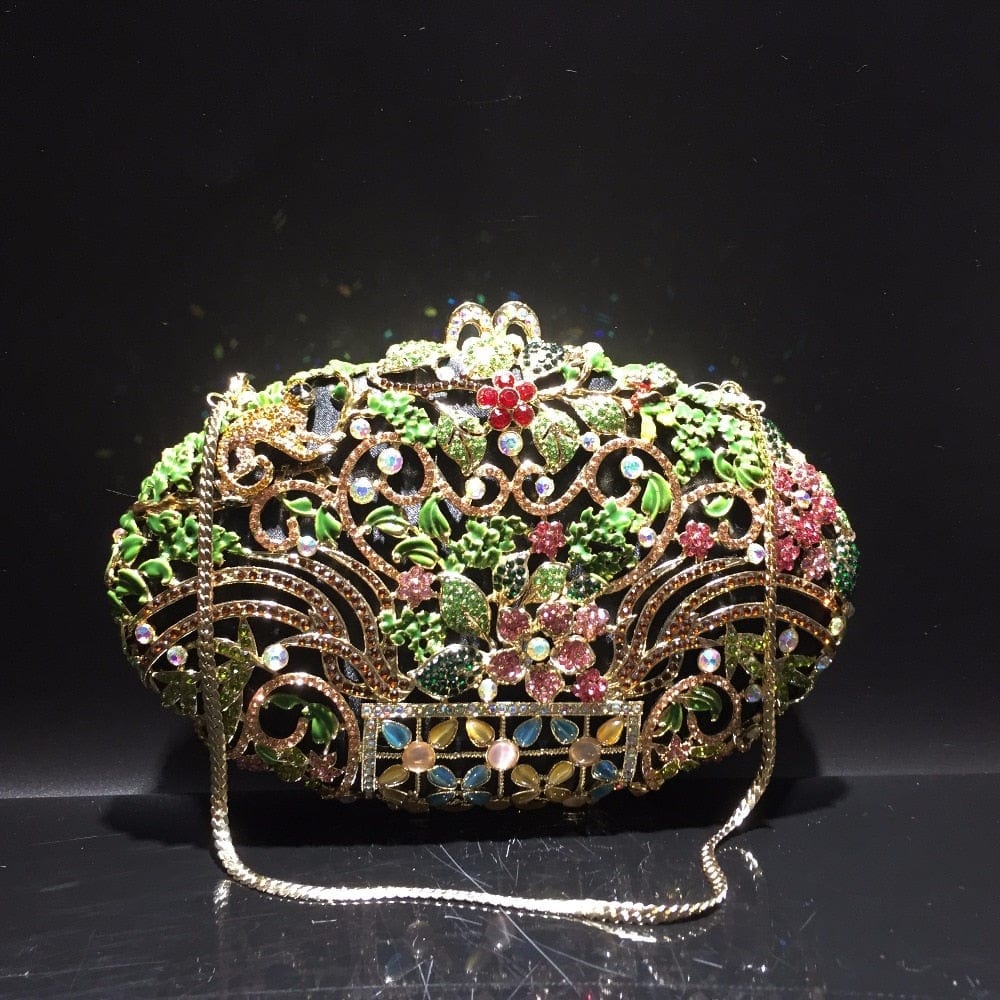 Luxury Rhinestone Crystal Oval Clutch Ladies Purse - - Luxury bags by WAAMII