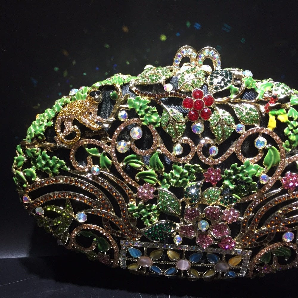 Luxury Rhinestone Crystal Oval Clutch Ladies Purse - - Luxury bags by WAAMII