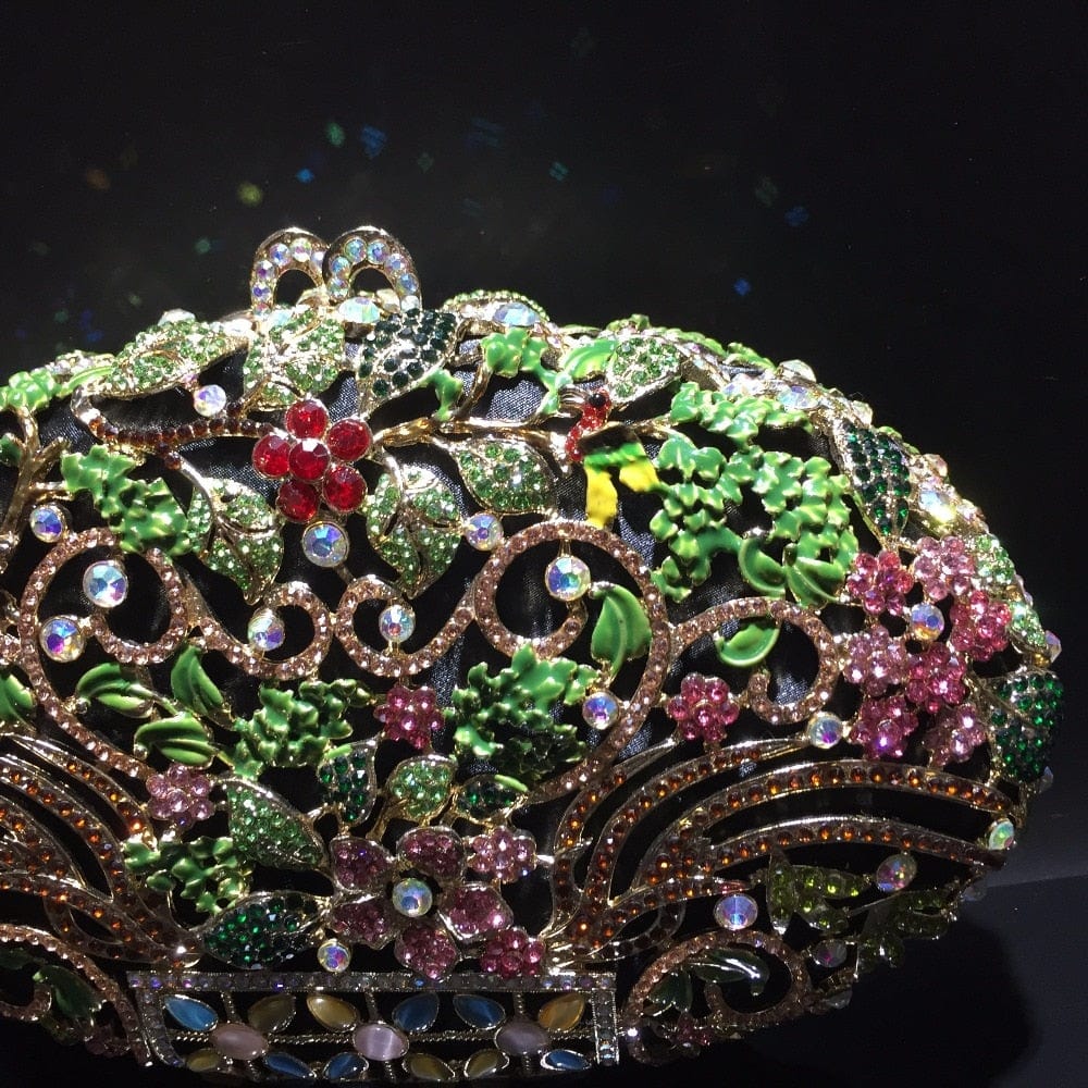 Luxury Rhinestone Crystal Oval Clutch Ladies Purse - - Luxury bags by WAAMII