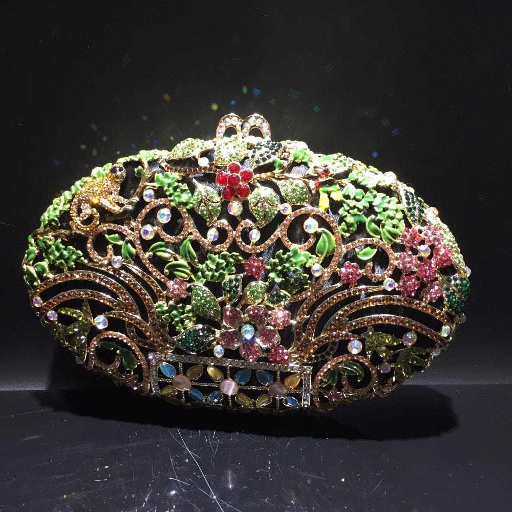 Luxury Rhinestone Crystal Oval Clutch Ladies Purse - - Luxury bags by WAAMII