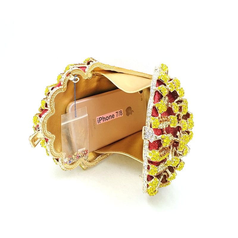 Luxury Rhinestone French Fries Evening Clutch - - Luxury bags by WAAMII