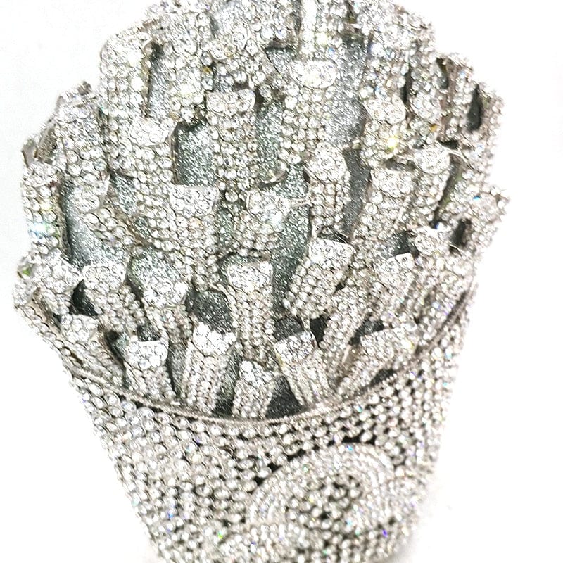 Luxury Rhinestone French Fries Evening Clutch - - Luxury bags by WAAMII