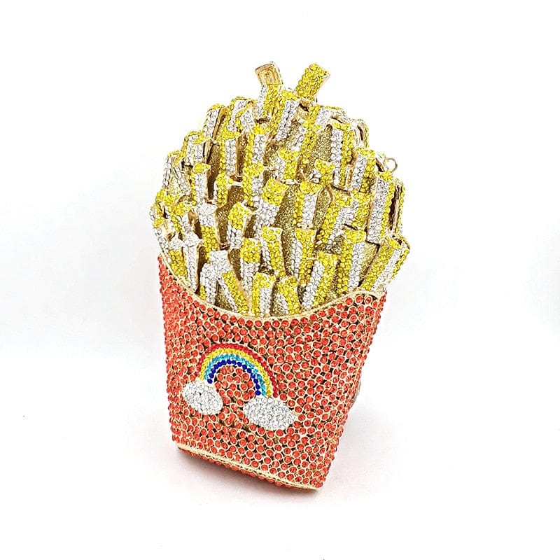 Luxury Rhinestone French Fries Evening Clutch bags WAAMII