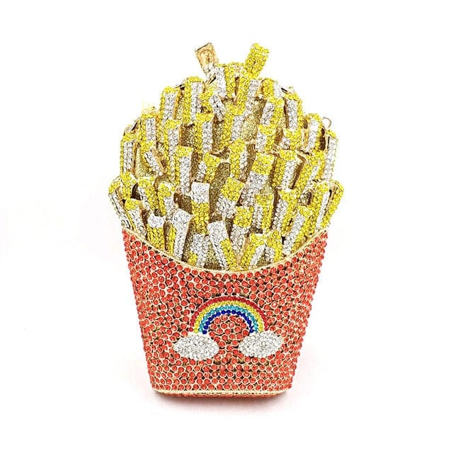 Luxury Rhinestone French Fries Evening Clutch - Color 8 - Luxury bags by WAAMII