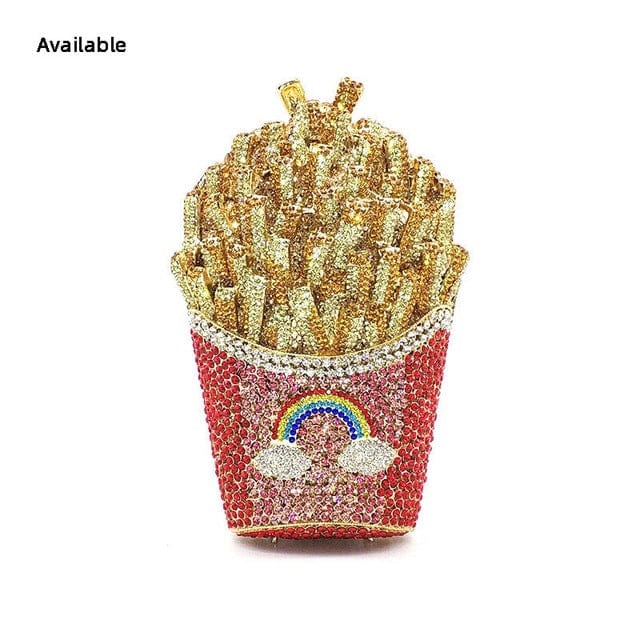 Luxury Rhinestone French Fries Evening Clutch bags WAAMII Color 7