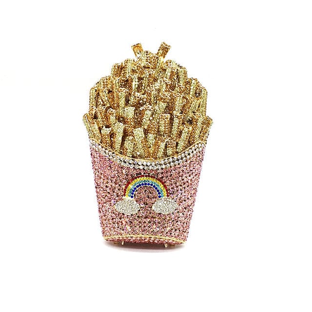 Luxury Rhinestone French Fries Evening Clutch bags WAAMII Color 16