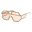 Luxury Rhinestone Geometric Patterns Oversized Sunglasses Accessories WAAMII pink  
