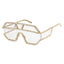Luxury Rhinestone Geometric Patterns Oversized Sunglasses