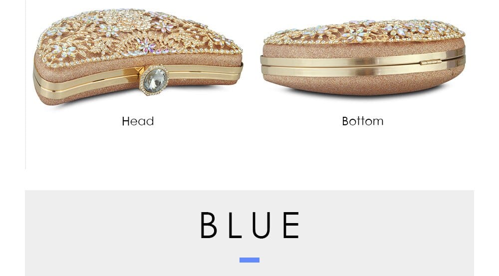 Luxury Sequined Hollow Out Crystal Moon Fashion Clutch - - Luxury bags by WAAMII