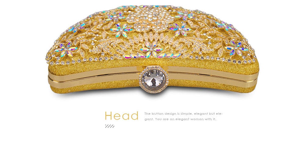 Luxury Sequined Hollow Out Crystal Moon Fashion Clutch - - Luxury bags by WAAMII