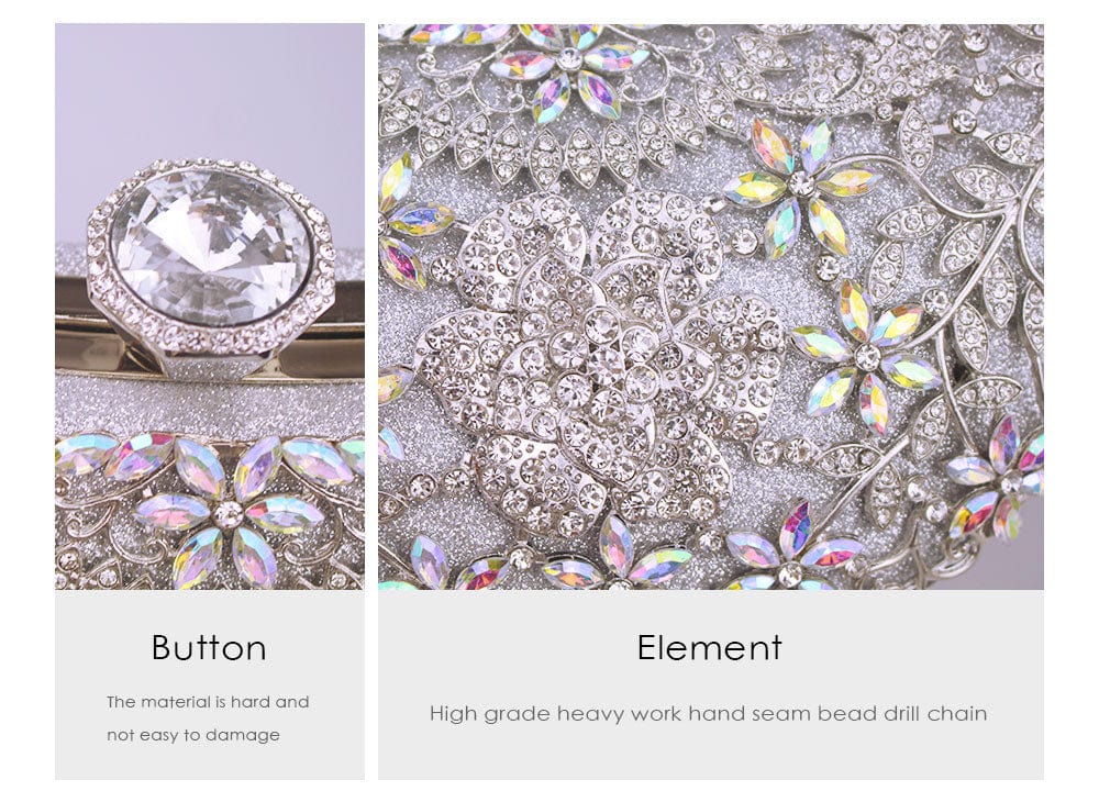 Luxury Sequined Hollow Out Crystal Moon Fashion Clutch - - Luxury bags by WAAMII