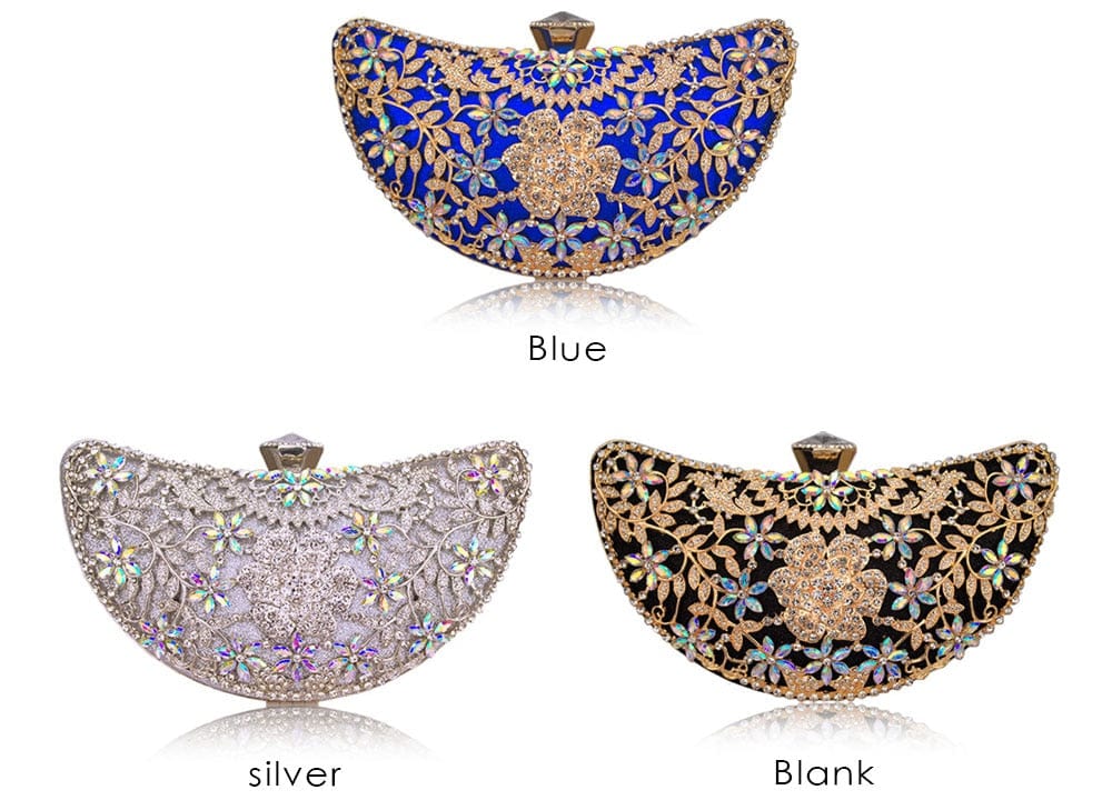 Luxury Sequined Hollow Out Crystal Moon Fashion Clutch - - Luxury bags by WAAMII