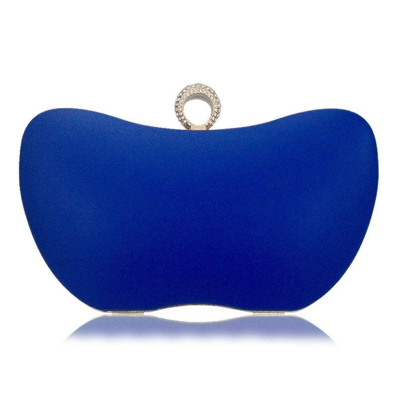 Metallic Blue Diamante Clutch - - Luxury bags by WAAMII