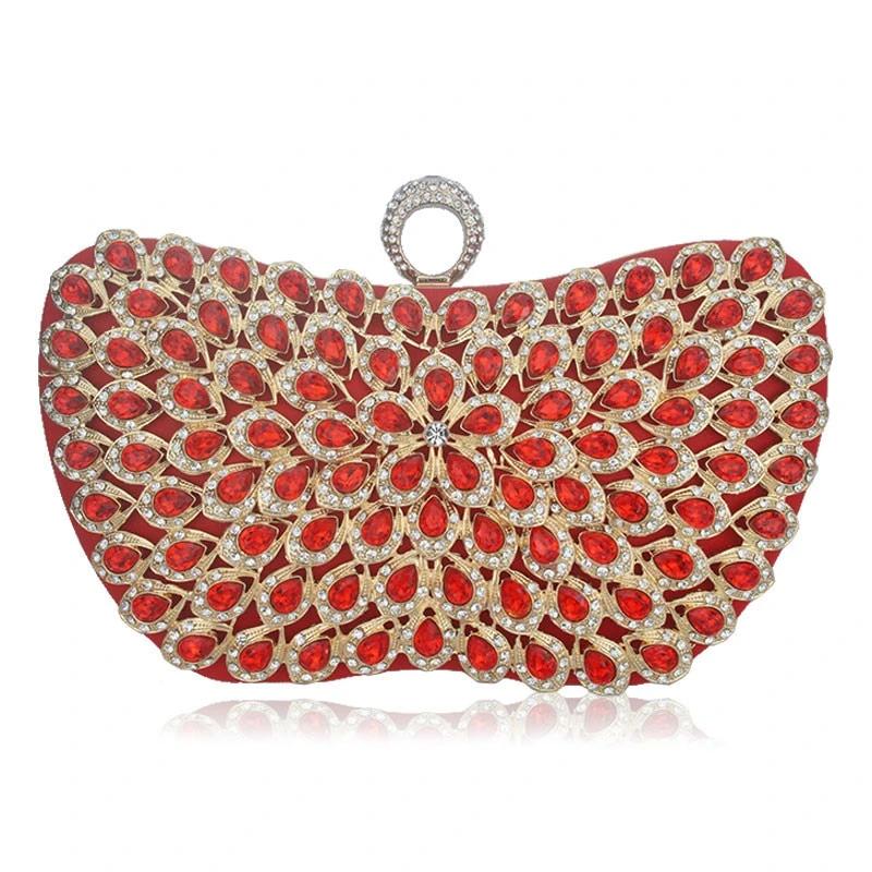 Metallic Blue Diamante Clutch - - Luxury bags by WAAMII