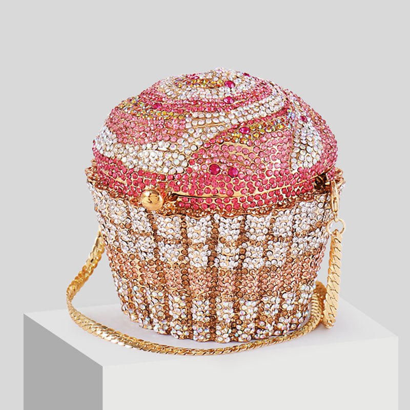 Mini Cupcake Clutch Crystal Evening Purse - 1 9.5cm X 9.5cm - Luxury bags by WAAMII