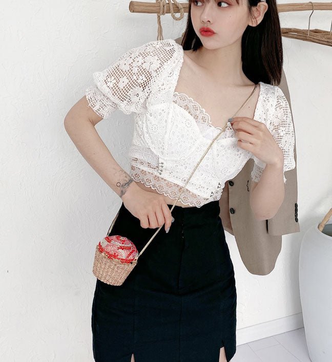 Mini Cupcake Clutch Crystal Evening Purse - - Luxury bags by WAAMII