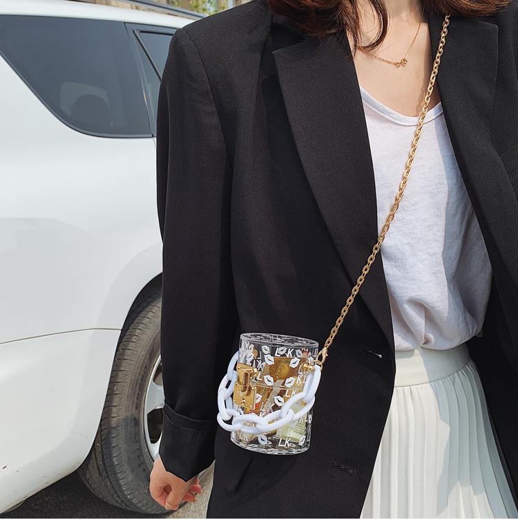 Mini Round Transparent Jelly Bag Silk Scarf Clutch bags WAAMII
