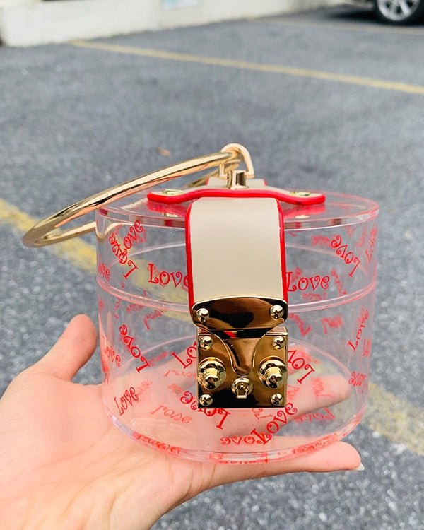 Mini Round Transparent Jelly Bag Silk Scarf Clutch bags WAAMII