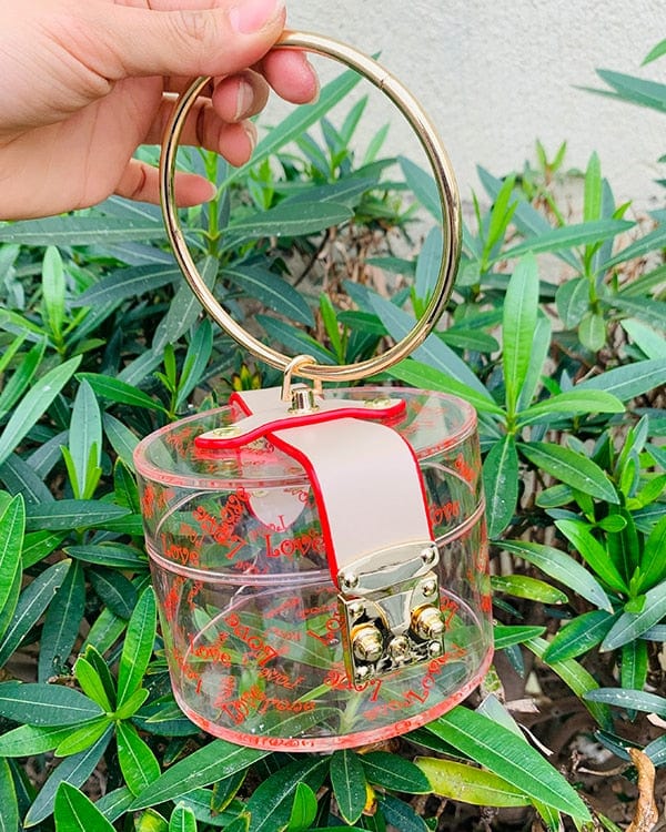 Mini Round Transparent Jelly Bag Silk Scarf Clutch - - Luxury bags by WAAMII