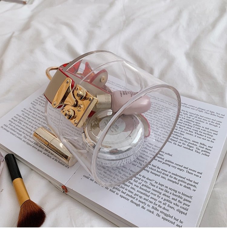 Mini Round Transparent Jelly Bag Silk Scarf Clutch bags WAAMII
