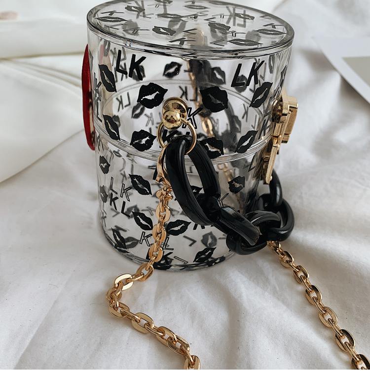 Mini Round Transparent Jelly Bag Silk Scarf Clutch bags WAAMII