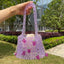 Mini Transparent Crystal Clear Beaded Woven Handbag - purple - Luxury bags by WAAMII