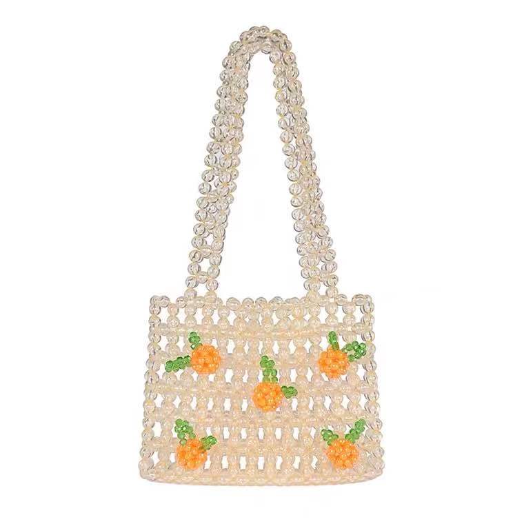Mini Transparent Crystal Clear Beaded Woven Handbag - - Luxury bags by WAAMII
