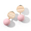 Mismatched Polished Candy Colored Pearl Stud Earrings - pink - Luxury Jewelry by WAAMII