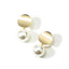 Mismatched Polished Candy Colored Pearl Stud Earrings - White-01 - Luxury Jewelry by WAAMII