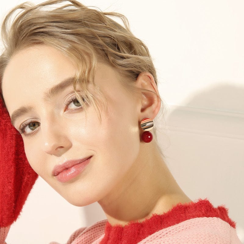 Mismatched Polished Candy Colored Pearl Stud Earrings - - Luxury Jewelry by WAAMII