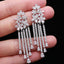Multi-Color Flower Rhinestone CZ Long Tassel Dangle Earrings - - Luxury Jewelry by WAAMII