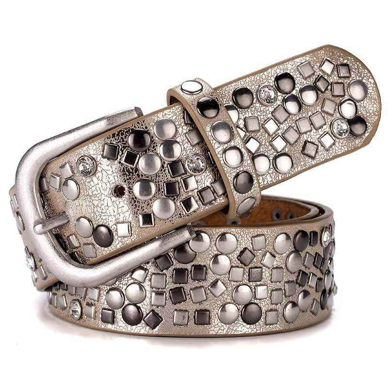 Multi-rivet Studded Embellished Buckle Belt Punk Belt-WB7041 - - Luxury Accessories by WAAMII