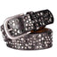 Multi-rivet Studded Embellished Buckle Belt Punk Belt-WB7041 - Gun black 110cm - Luxury Accessories by WAAMII