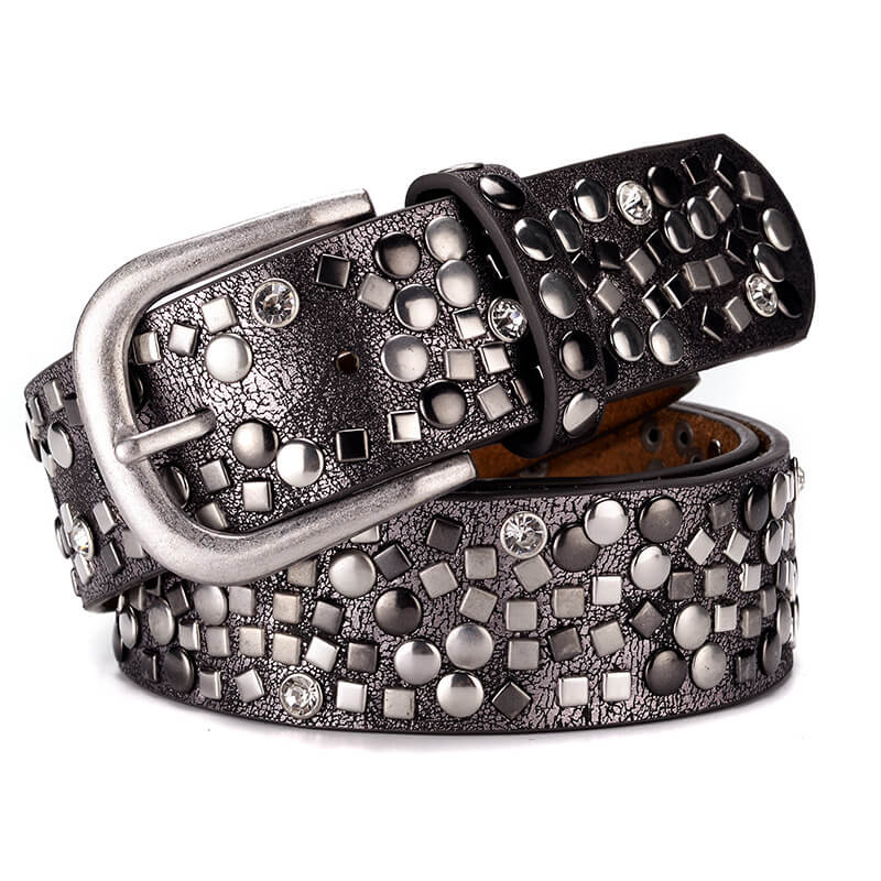 Multi-rivet Studded Embellished Buckle Belt Punk Belt-WB7041 - - Luxury Accessories by WAAMII