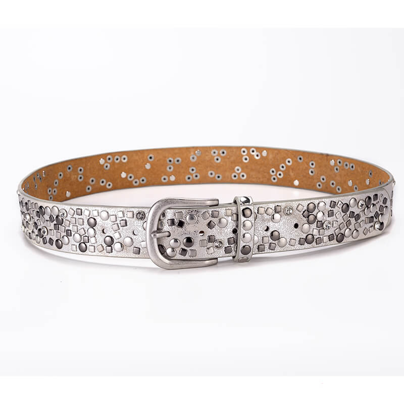 Multi-rivet Studded Embellished Buckle Belt Punk Belt-WB7041 - - Luxury Accessories by WAAMII