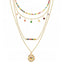 Multicolor Gold Plated Choker Layer Necklace