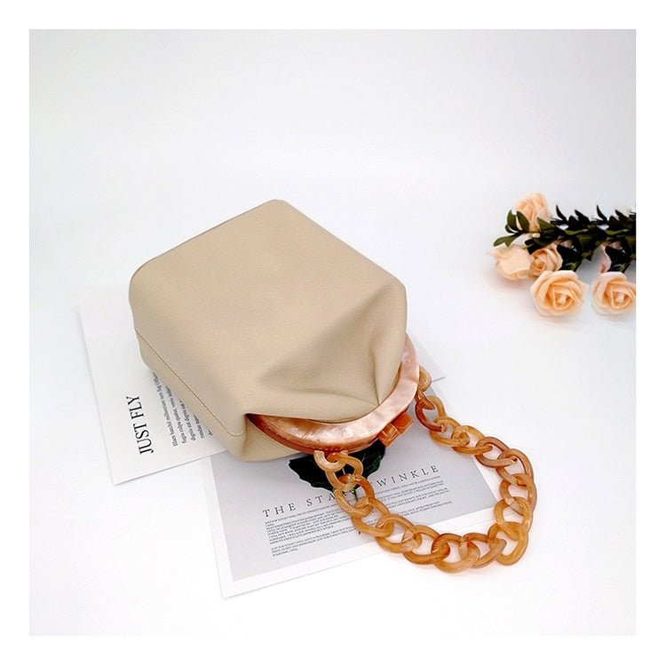 New Fashion Bucket Box Messenger With Acrylic Chains - - Luxury bags by WAAMII