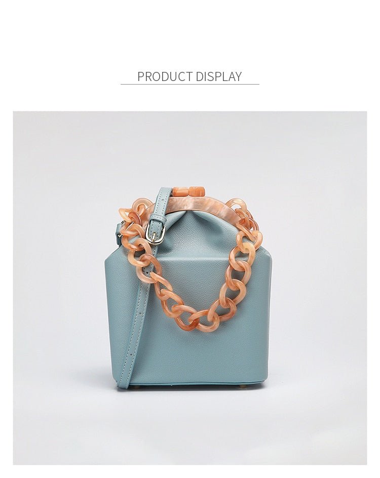 New Fashion Bucket Box Messenger With Acrylic Chains bags WAAMII