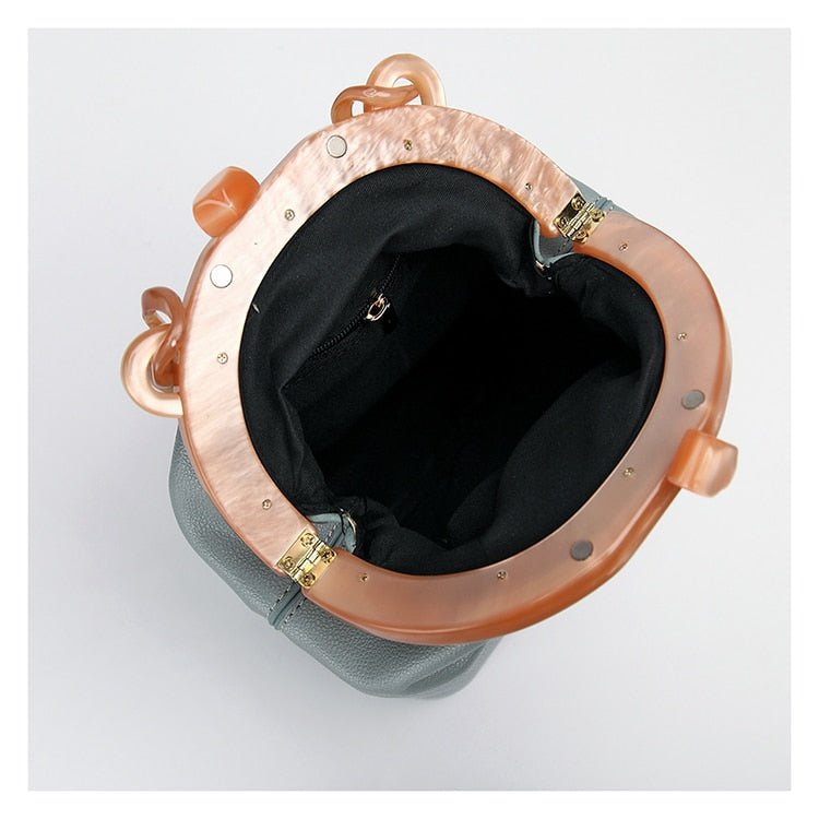 New Fashion Bucket Box Messenger With Acrylic Chains - - Luxury bags by WAAMII