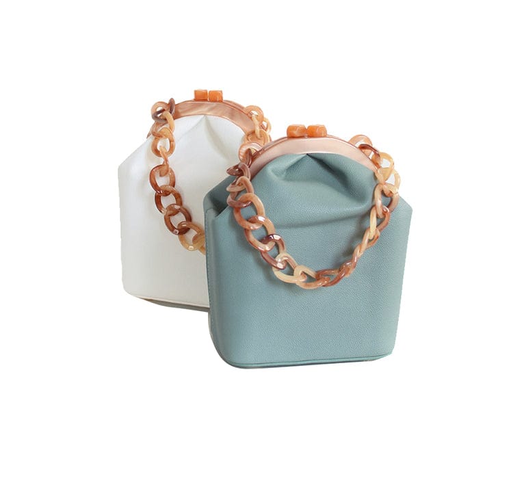 New Fashion Bucket Box Messenger With Acrylic Chains - - Luxury bags by WAAMII